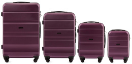 AT01, Комплект чемоданов 4 шт. (L,M,S,XS) Wings, Темно-фиолетовый