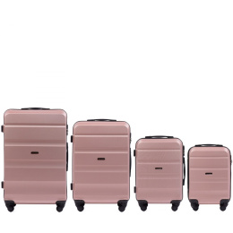AT01, Комплект чемоданов 4 шт. (L,M,S,ХS) Wings, Розовое золото