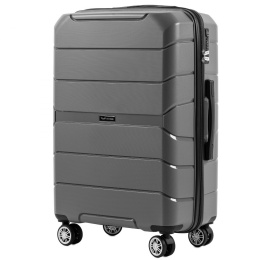 PP05, Średnia walizka podróżna Wings M, Dark grey - POLIPROPYLEN