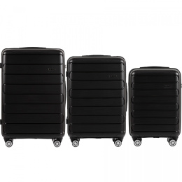 DQ181-03, Комплект чемоданов 3 шт. (L,M,S) Wings, Черный