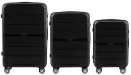 PP05, Комплект чемоданов 3 шт. (L,M,S) Wings, Черный