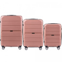 PP05, Комплект чемоданов 3 шт. (L,M,S) Wings, Розовое золото