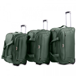 C1055, Комплект сумок Wings дорожных, 2 колеса, (L,M,S) Зеленый