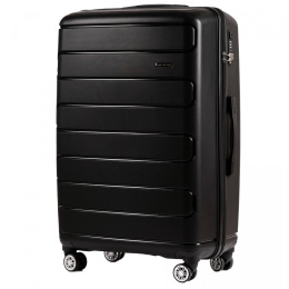 DQ181-03, Duża walizka podróżna Wings L, Black- POLIPROPYLEN