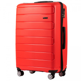 DQ181-03, Large travel suitcase Wings L, Red- Polypropylene
