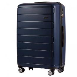 DQ181-03, Duża walizka podróżna Wings L, Blue- POLIPROPYLEN