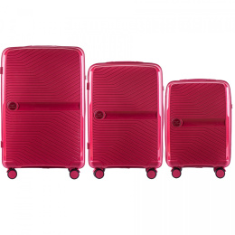 DQ181-03, Комплект чемоданов 3 шт. (L,M,S) Wings, Розово-красный