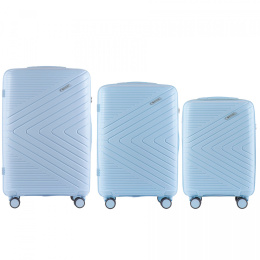 DQ181-03, Комплект чемоданов 3 шт. (L,M,S) Wings, Светло-голубой
