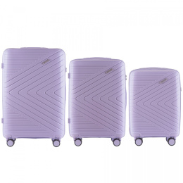 DQ181-03, Комплект чемоданов 3 шт. (L,M,S) Wings, Белый фиолетовый