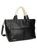 Shopper bag with a handle made of natural Nobo rope - black