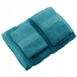 Set of 3 blue towels for the face, body and hands