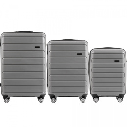DQ181-03, Комплект чемоданов 3 шт. (L,M,S) Wings, Темно-серый