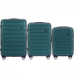 DQ181-03, Комплект чемоданов 3 шт. (L,M,S) Wings, Черновато-зеленый