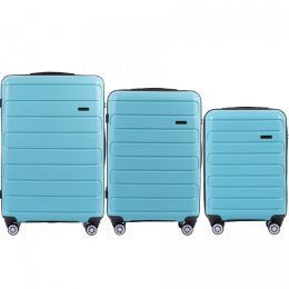 DQ181-03, Luggage 3 sets (L,M,S) Wings, Macaron Blue
