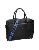 Laptop briefcase with a colored Nobo stripe - black