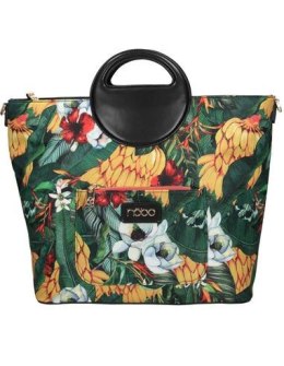 NOBO Shopperka materiałowa z nadrukiem w tropikalne kwiaty