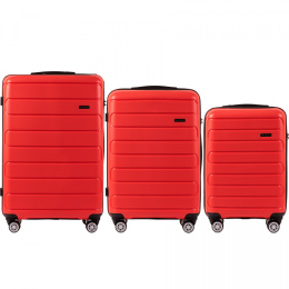 DQ181-03, Комплект чемоданов 3 шт. (L,M,S) Wings, Красный