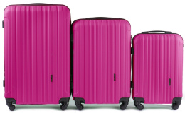 2011, Комплект чемоданов 3 шт. (L,M,S) Wings, Розово красный