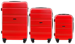 AT01, Комплект чемоданов 3 шт. (L,M,S) Wings, Кроваво-красный