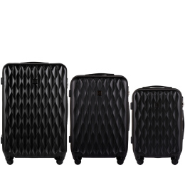 TD190-3 KPL, Luggage 3 sets (L,M,S) Wings, Black