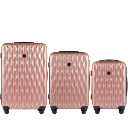TD190-3 KPL, Комплект чемоданов 3 шт. (L,M,S) Wings, Розовое золото
