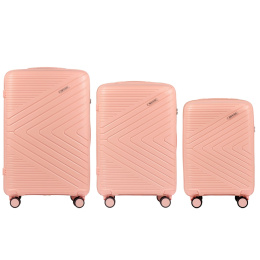 DQ181-04, Luggage 3 sets (L,M,S) Wings, Coral