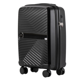 100% POLYPROPYLENE / DQ181-04, Wings S Cabin Suitcase, Black
