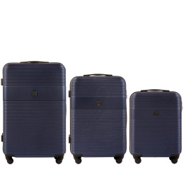 5398-3, Комплект чемоданов 3 шт. (L,M,S) Wings, Темно-синий