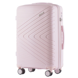 DQ181-05, travel suitcase Wings M, White Pink - Polypropylene