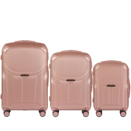 PDT01-3, Комплект чемоданов 3 шт. (L,M,S) Wings, Розовое золото