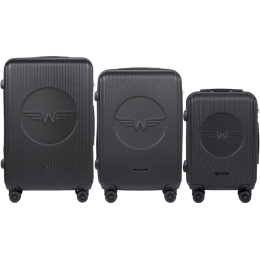 SWL02-3 KPL, Комплект чемоданов 3 шт. (L,M,S) Wings, Темно-серый