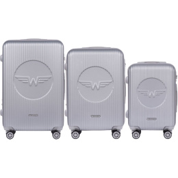 SWL02-3 KPL, Luggage 3 sets (L,M,S) Wings, Silver