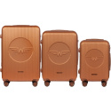 SWL02 KPL, Комплект из 3 чемоданов Wings (L,M,S), коричневый