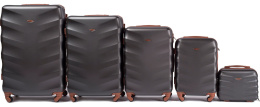 402, Комплект чемоданов 5 шт. (L,M,S,XS,BC) Wings, Темно-серый
