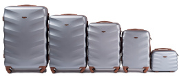 402, Комплект чемоданов 5 шт. (L,M,S,XS,BC) Wings, Серебристо-белый
