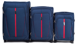 1706(2), Sets of 3 suitcases Wings 2 wheels L,M,S, Blue