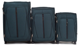 1706(2), Sets of 3 suitcases Wings 2 wheels L,M,S, Dark Green