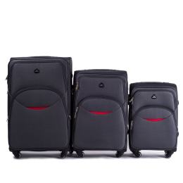 1708(4), Sets of 3 suitcases Wings 4 wheels L,M,S, Grey