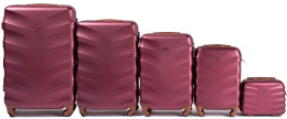 402, Комплект чемоданов 5 шт. (L,M,S,XS,BC) Wings, Красное Вино
