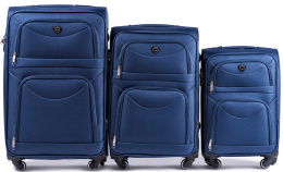 6802(4), Sets of 3 suitcases Wings 4 wheels L,M,S, Blue
