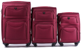 6802(4), Комплект чемоданов 3 шт. (L,M,S) Wings, Красный
