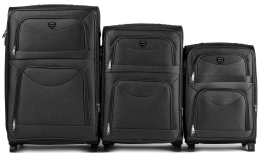 6802(2), Sets of 3 suitcases Wings 2 wheels L,M,S, Black
