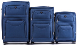 6802(2), Sets of 3 suitcases Wings 2 wheels L,M,S, Blue