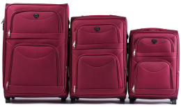 6802(2), Sets of 3 suitcases Wings 2 wheels L,M,S, Double red