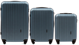 2011, Комплект чемоданов 3 шт. (L,M,S) Wings, Серебристо-синий
