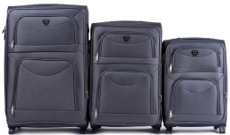 6802(2), Sets of 3 suitcases Wings 2 wheels L,M,S, Dark grey