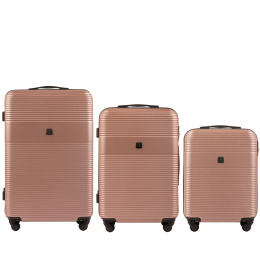 5398-3, Комплект чемоданов 3 шт. (L,M,S) Wings, Розовое золото